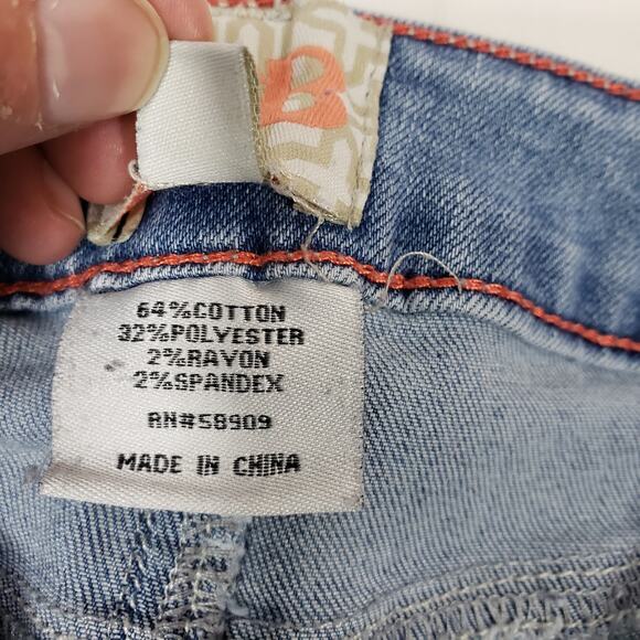 GB Light Wash Cropped Skinny Jean Raw Hem Women's Size 5 Boho Western BP170101 - Picture 5 of 10